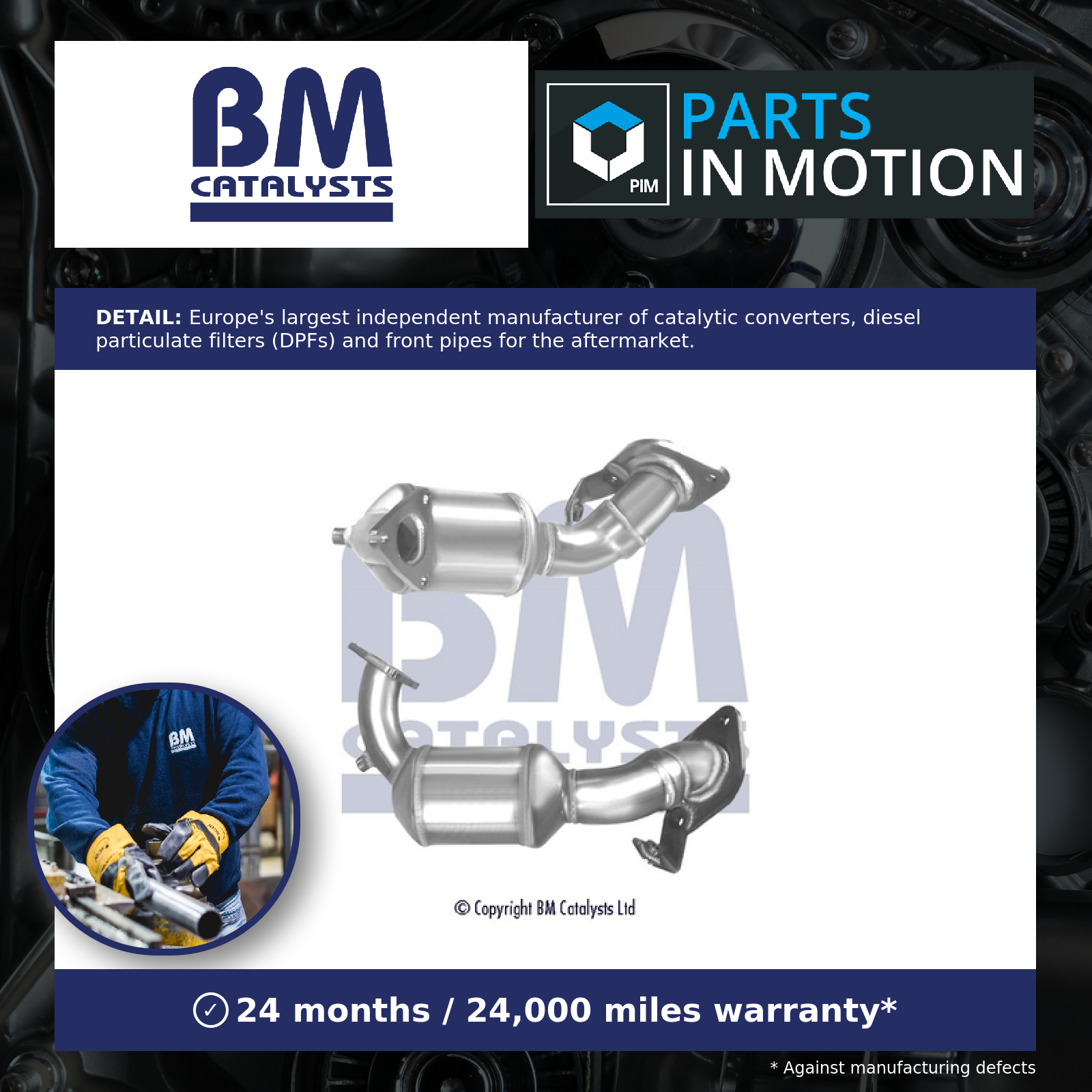 Catalytic Converter Type Approved + Fitting Kit fits TOYOTA YARIS NLP90 1.4D BM - Image 2