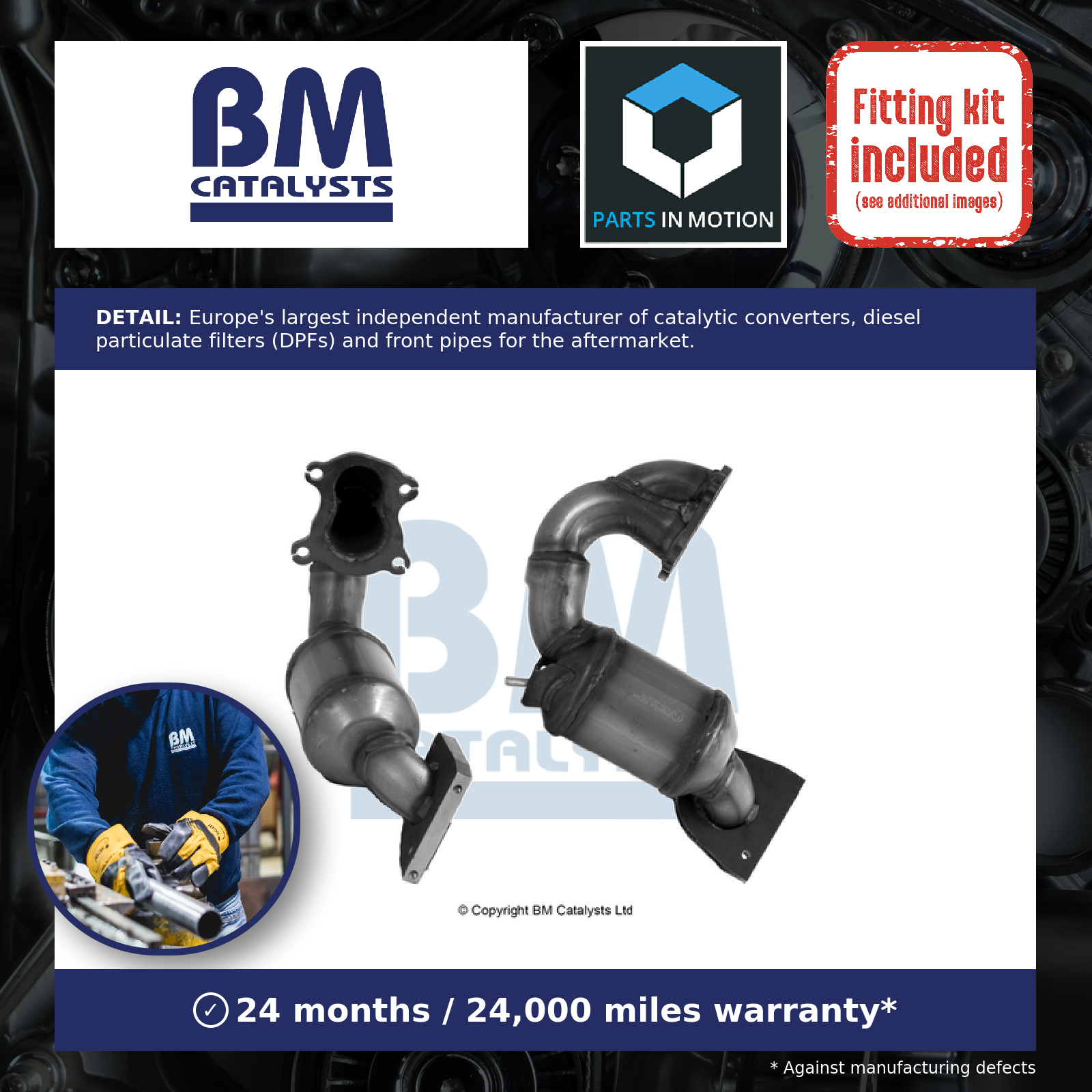 BM Catalysts Catalytic Converter Type Approved BM80232H [PM337628]
