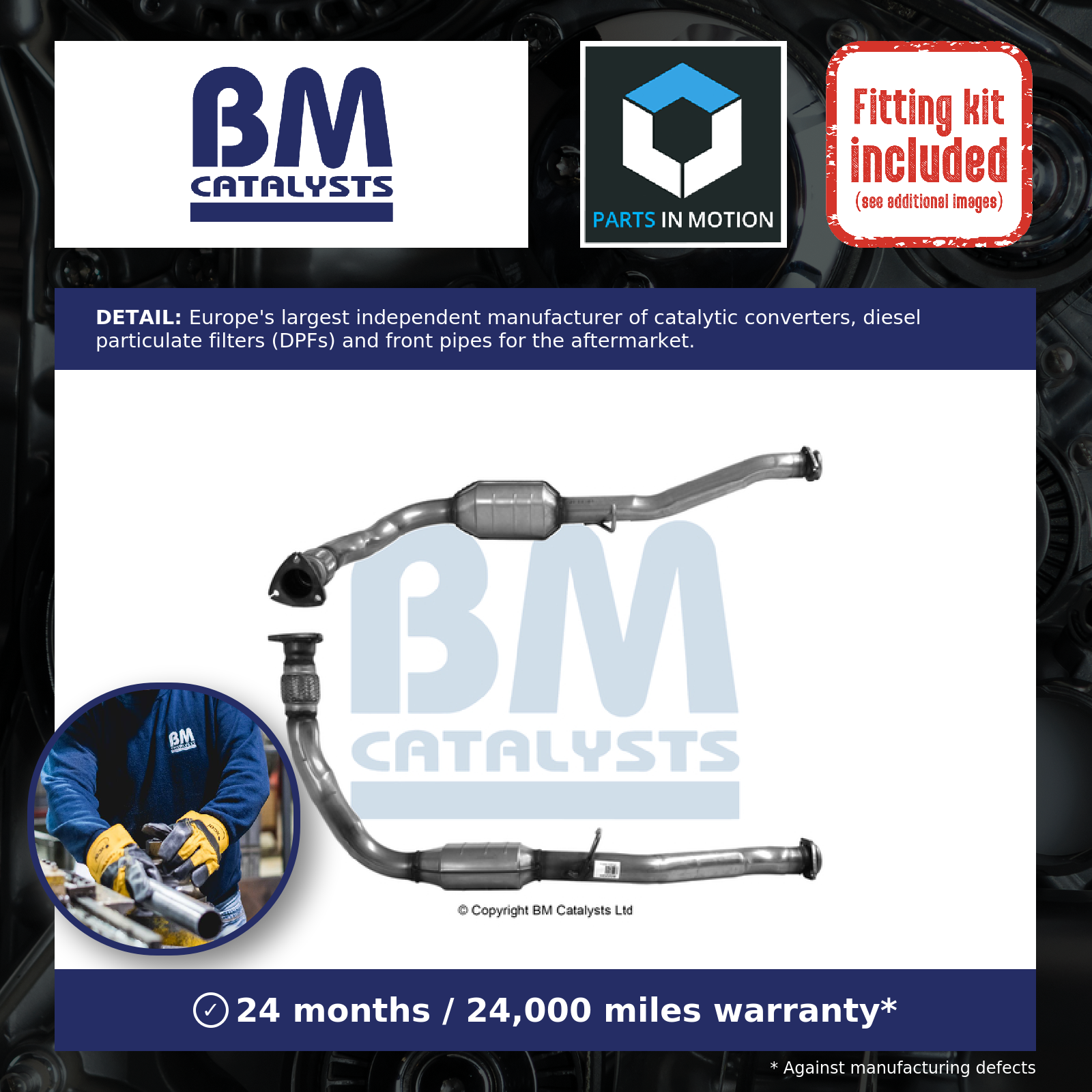 Non Type Approved Catalytic Converter + Fitting Kit 98 to 01 BM WCD000500 New - Image 7