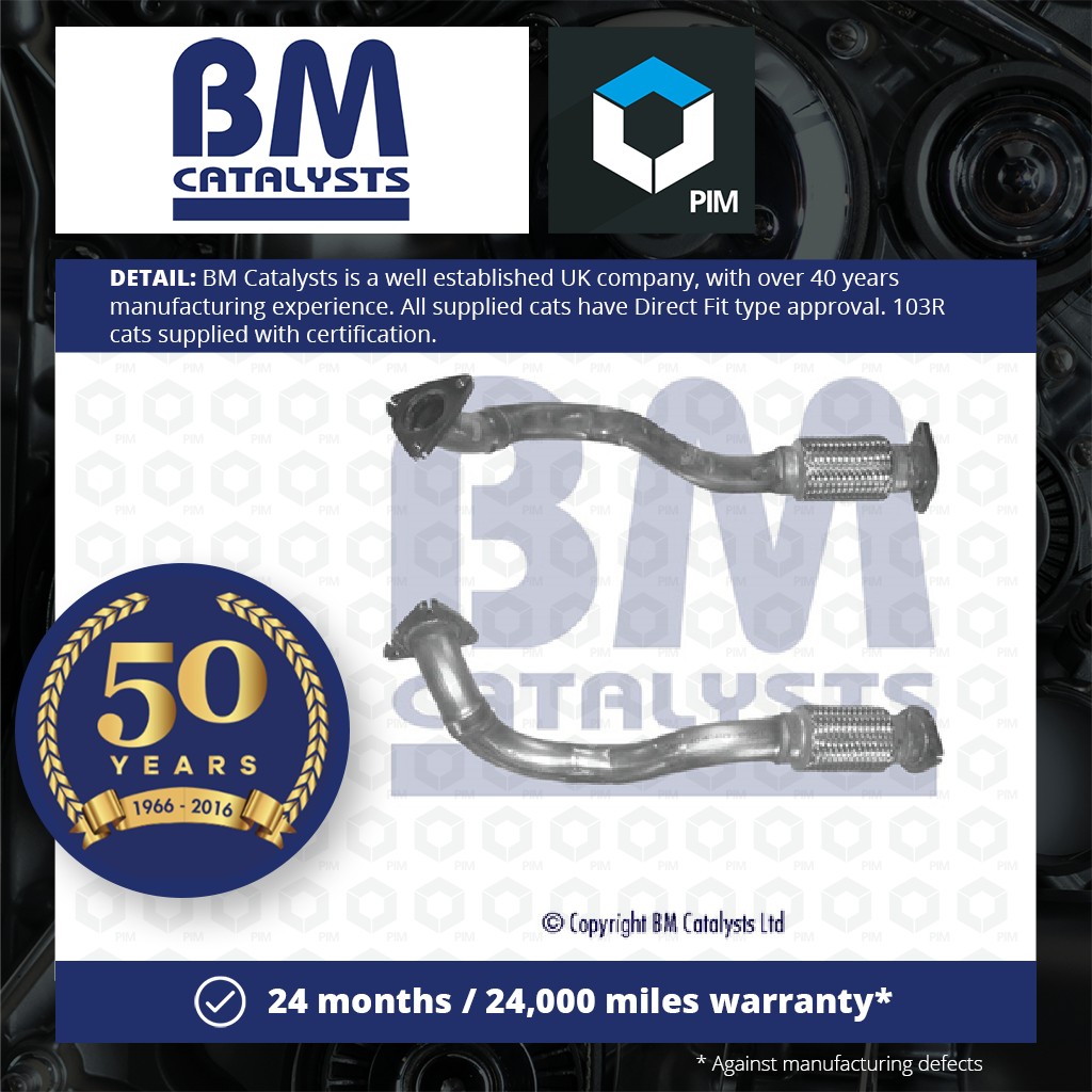 BM Catalysts Exhaust Front / Down Pipe + Fitting Kit Front Right BM70447K [PM2071886]