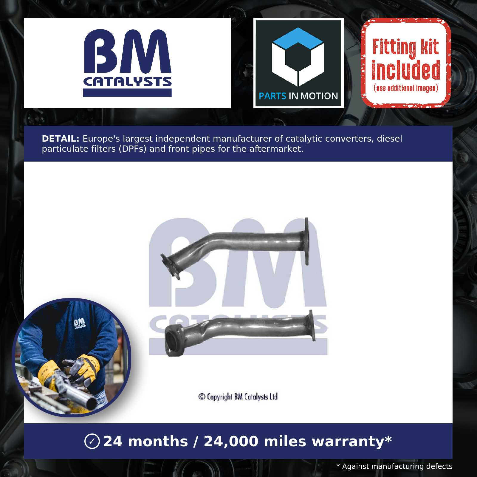 Exhaust Front / Down Pipe BM70401 BM Catalysts 8971694242 Top Quality Guaranteed - Image 7