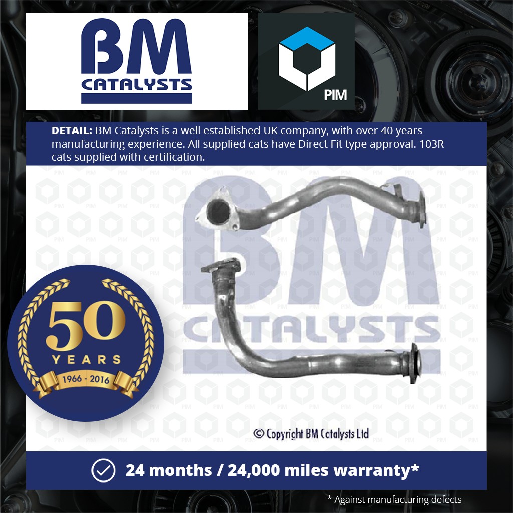 BM Catalysts Exhaust Front / Down Pipe + Fitting Kit Front Right BM70275K [PM2071650]