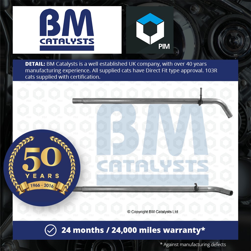 BM Catalysts Exhaust Pipe + Fitting Kit Rear BM51007K [PM2071250]