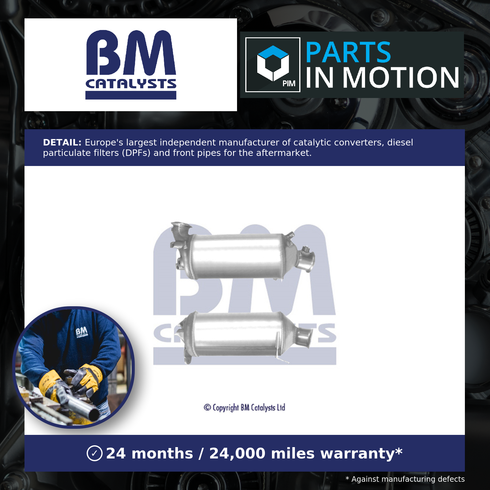 Diesel Particulate Filter DPF + Fitting Kit BM11121PK BM Catalysts Soot Quality - Image 2