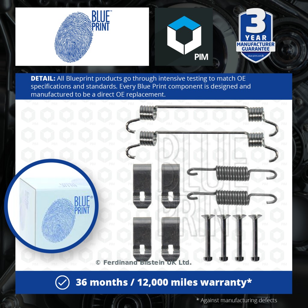Blue Print Brake Shoe Fitting Kit Rear ADBP410078 [PM2063927]