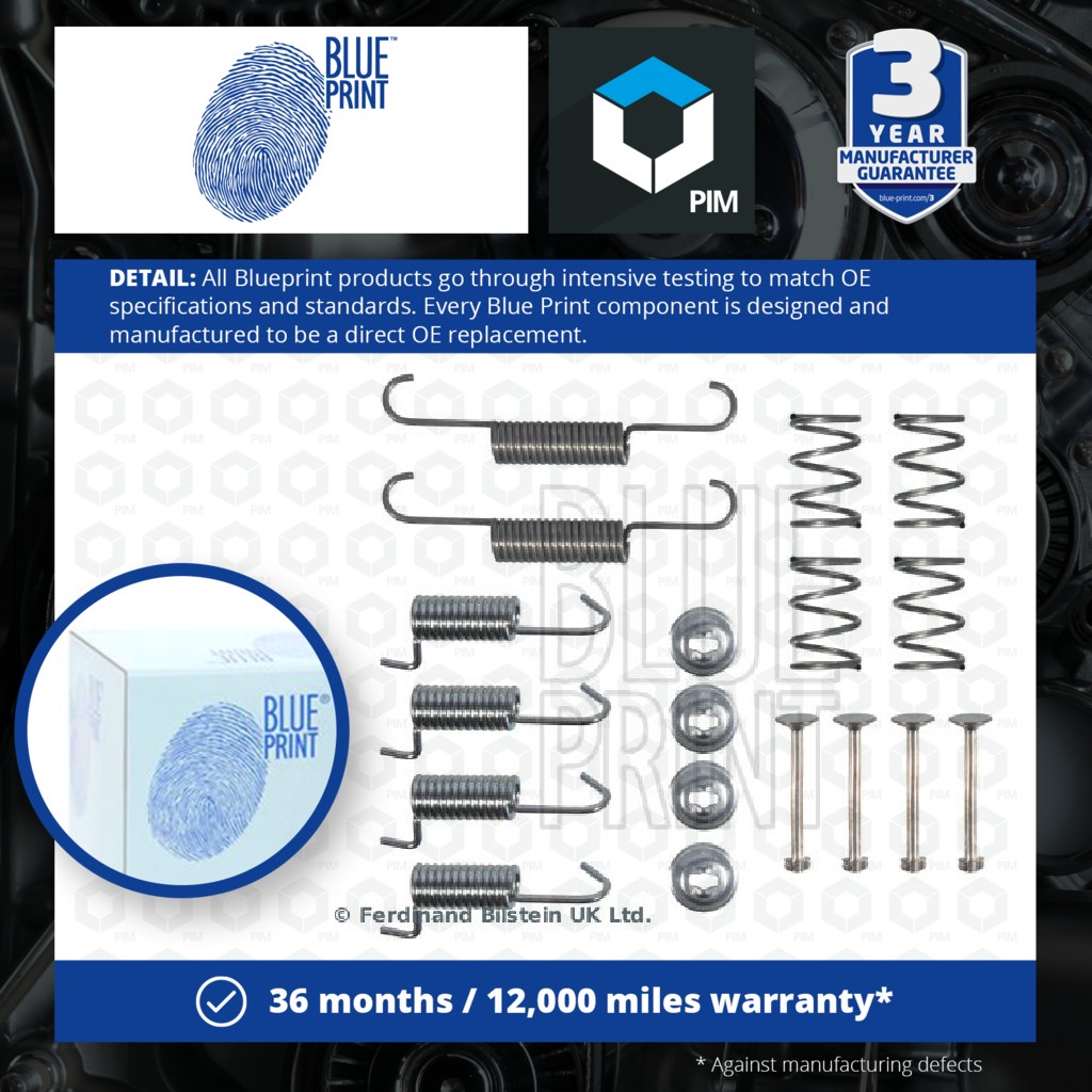 Blue Print Brake Shoe Fitting Kit Rear ADBP410072 [PM2063921]