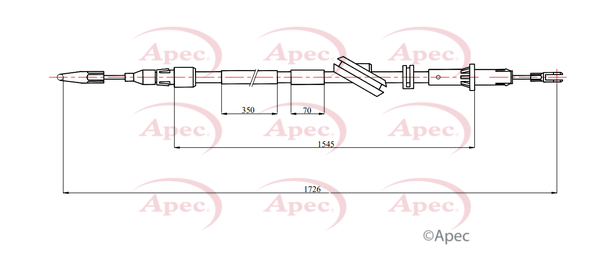 Apec Handbrake Cable Rear Right CAB1748 [PM2058873]