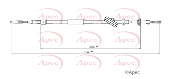 Apec Handbrake Cable Rear Left CAB1747 [PM2058872]