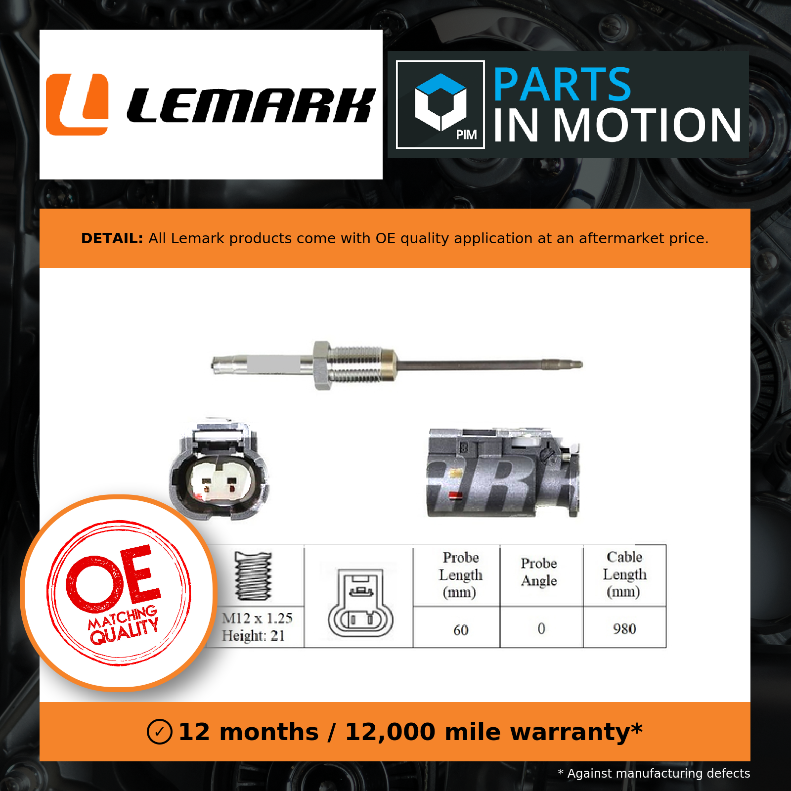 Lemark Exhaust Temperature Sensor LXT428 [PM2042266]