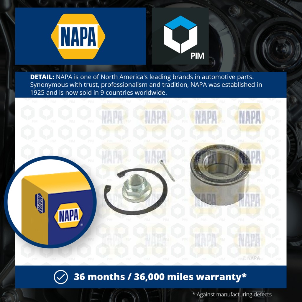 NAPA Wheel Bearing Kit Front PWB1579 [PM2042221]