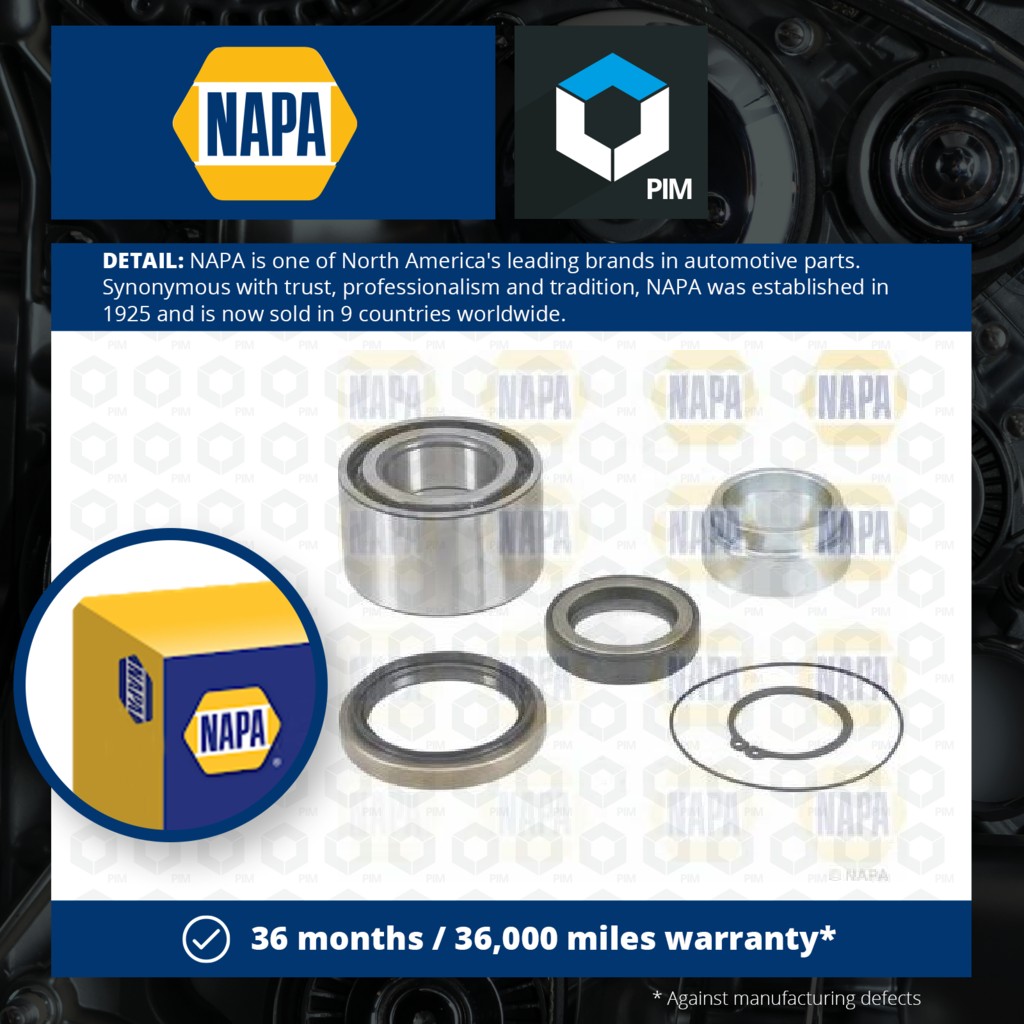 NAPA Wheel Bearing Kit Rear PWB1568 [PM2021678]