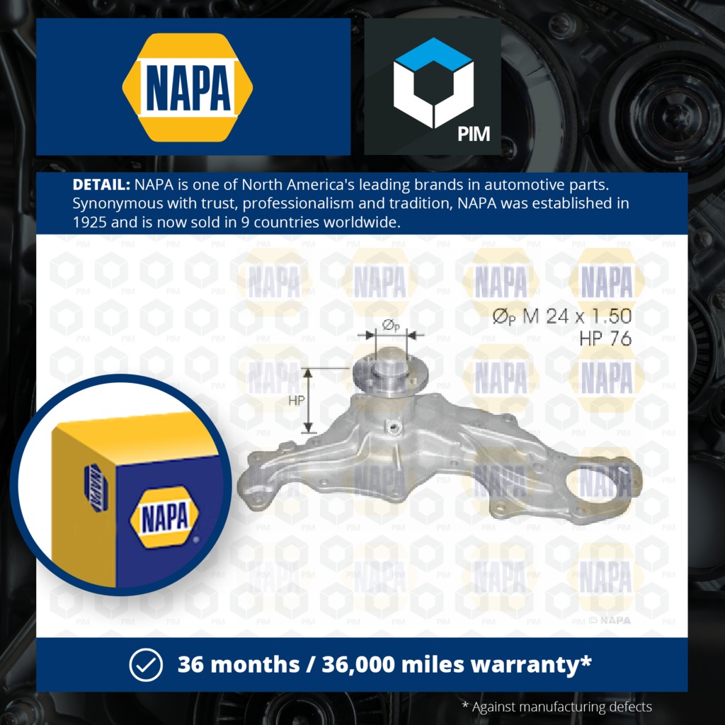 NAPA Water Pump NWP1180 [PM2021257]