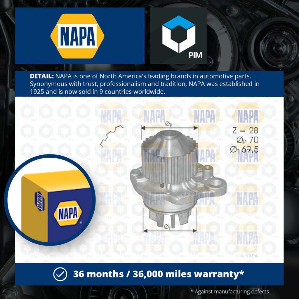 NAPA Water Pump NWP1137 [PM2021214]