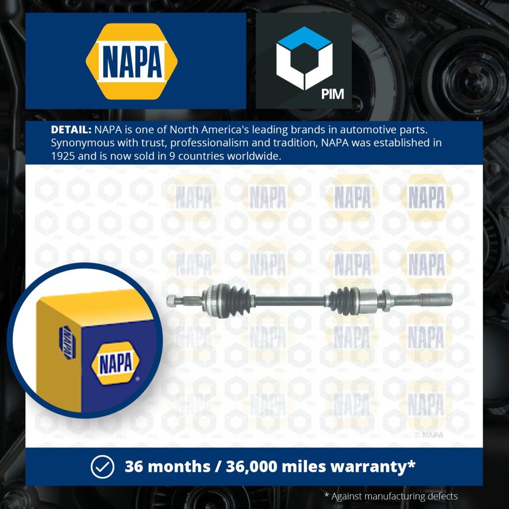 NAPA Drive Shaft Front Right NDS1606R [PM2020479]