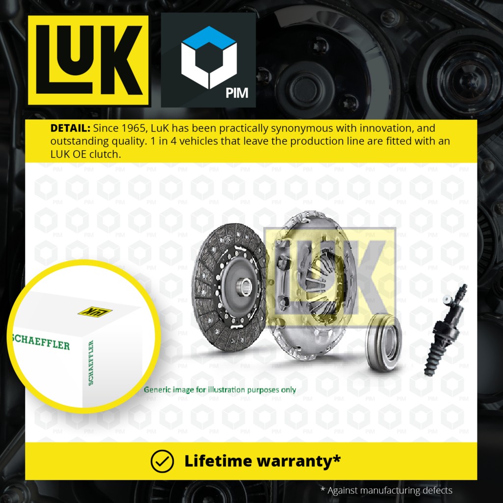 LuK Clutch Kit 4pc (Cover+Plate+Brg+Slave Cyl.) 624323121 [PM725592]