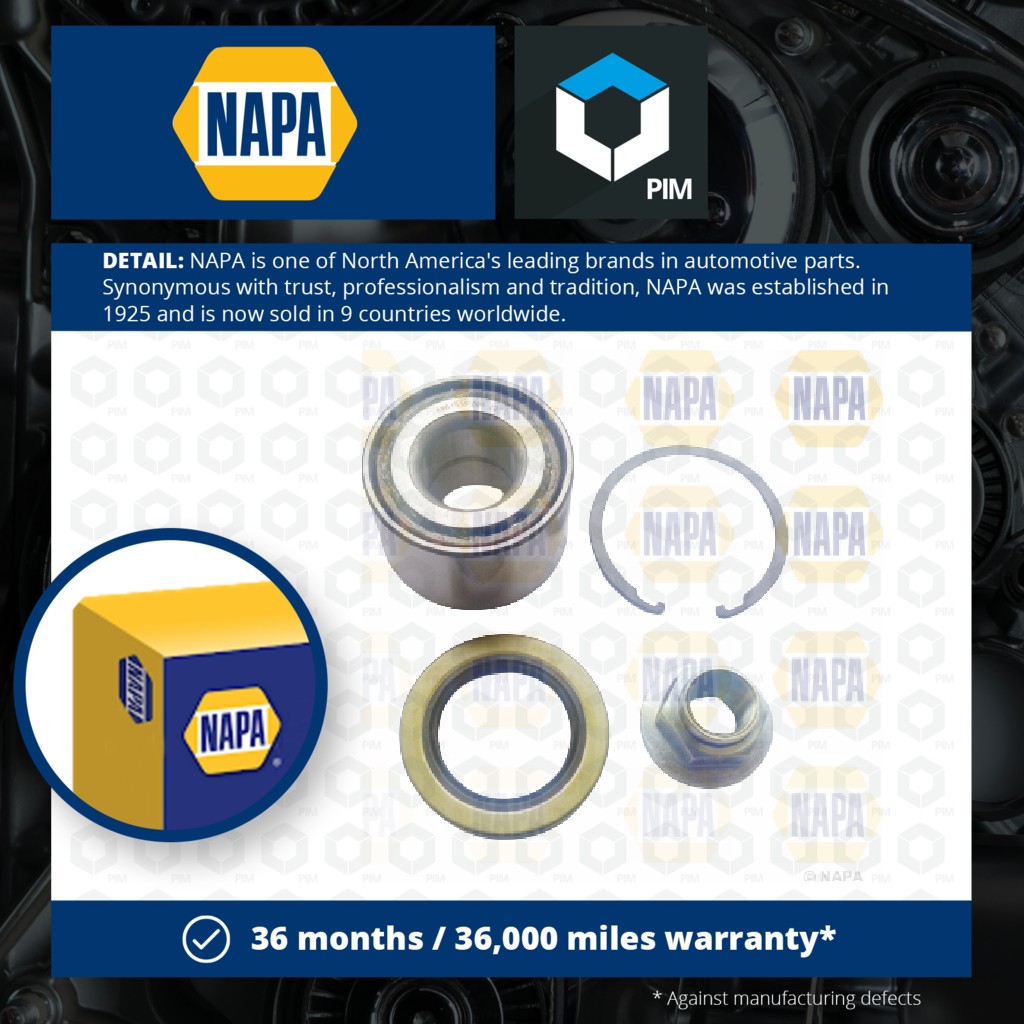 NAPA Wheel Bearing Kit Front PWB1536 [PM2005784]