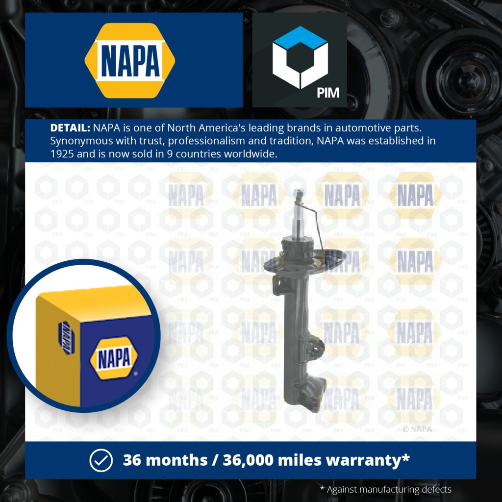 NAPA 2x Shock Absorbers (Pair) Front NSA1825 [PM2005175]