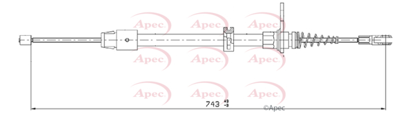Apec Handbrake Cable Rear Left or Right CAB1684 [PM2003904]