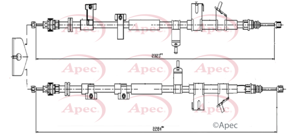 Apec Handbrake Cable Rear Left or Right CAB1671 [PM2003891]
