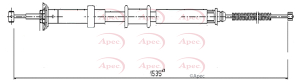 Apec Handbrake Cable Rear Left CAB1608 [PM2003864]