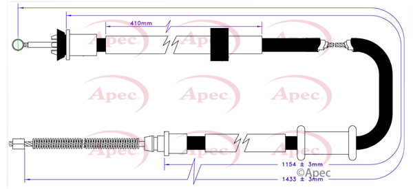 Apec Handbrake Cable Rear Left CAB1118 [PM2003805]
