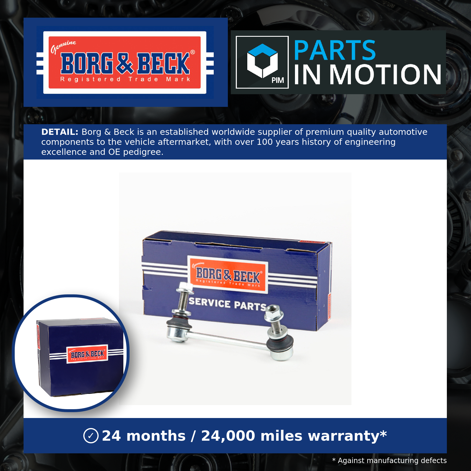 Borg & Beck Anti Roll Bar Link Rear Right BDL7634 [PM1999371]