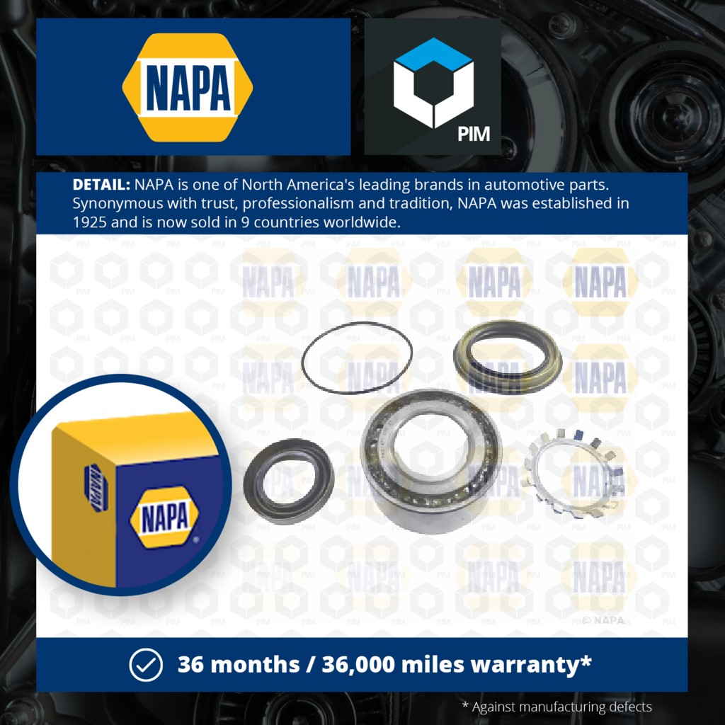 NAPA Wheel Bearing Kit Rear PWB1477 [PM1993417]