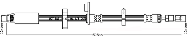 Juratek Brake Hose Front Left or Right JBH1198 [PM1990988]