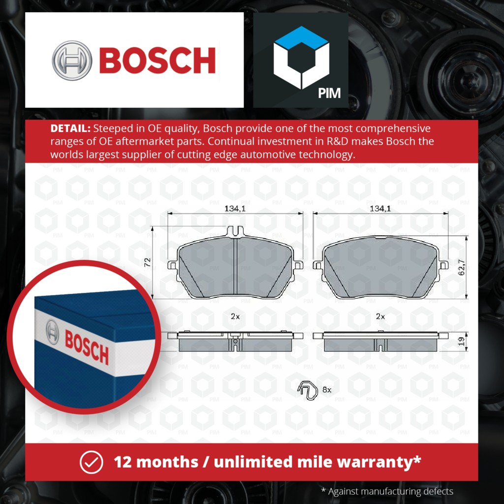 Bosch Brake Pads Set Front 0986424887 [PM1943488]