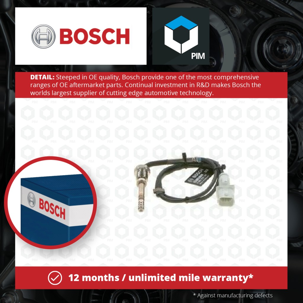Bosch Exhaust Temperature Sensor Post Cat 0986259147 [PM1943435]
