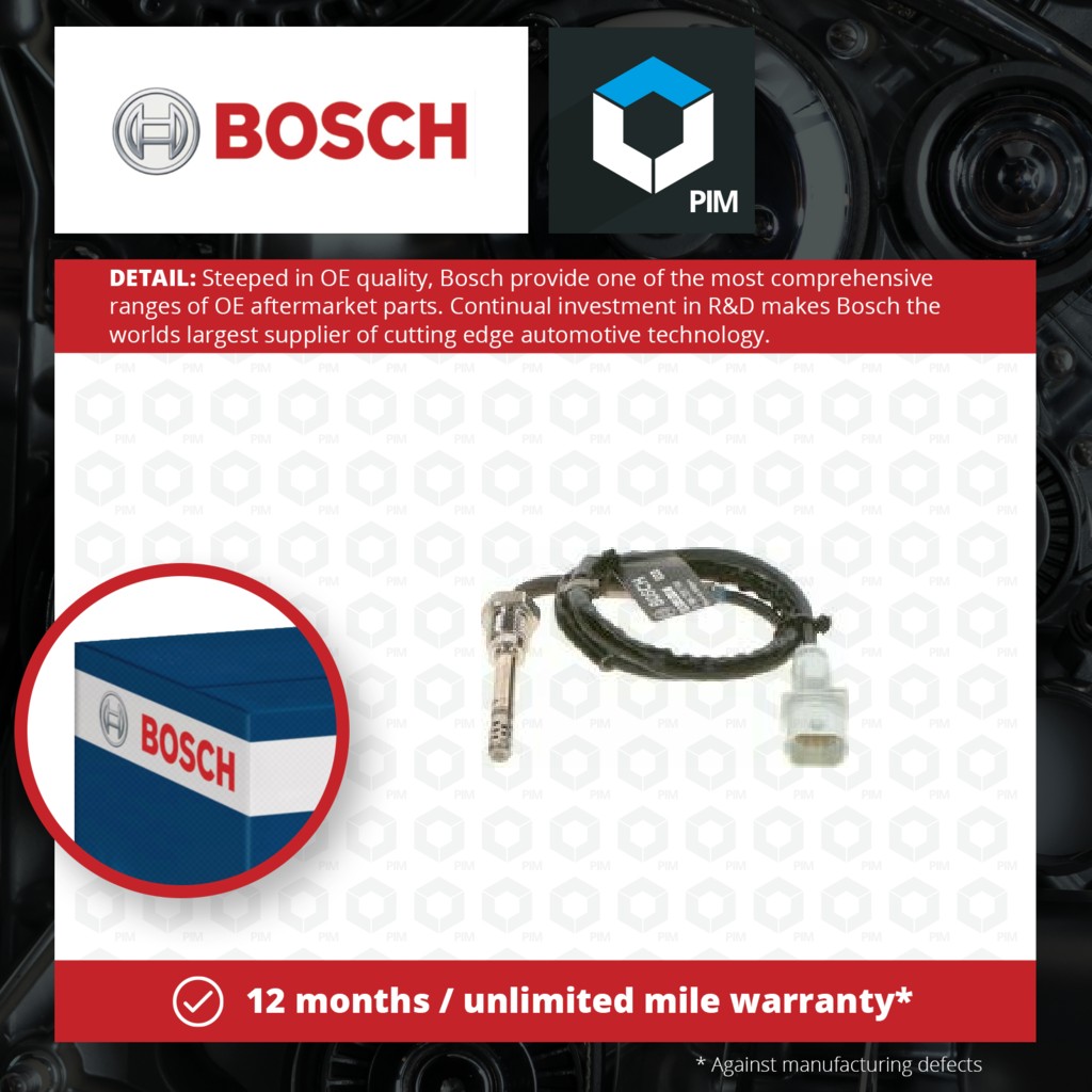 Bosch Exhaust Temperature Sensor Pre Cat 0986259144 [PM1943432]