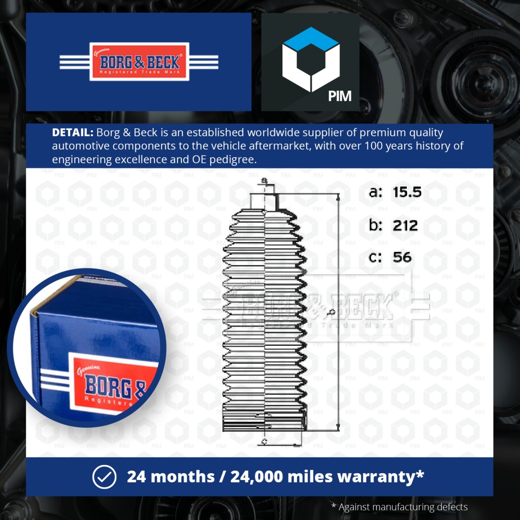 Borg & Beck Steering Rack Boot BSG3495 [PM1937178]