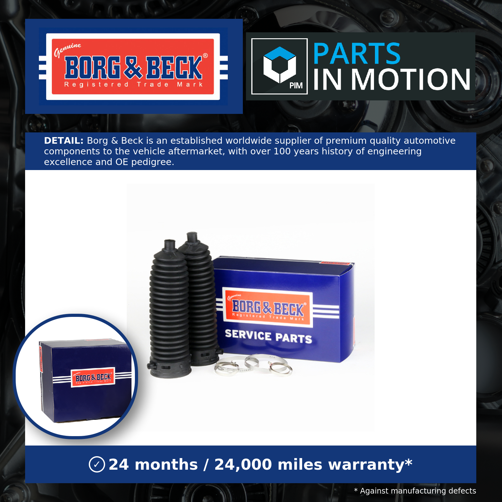Borg & Beck Steering Rack Boot BSG3494 [PM1937177]