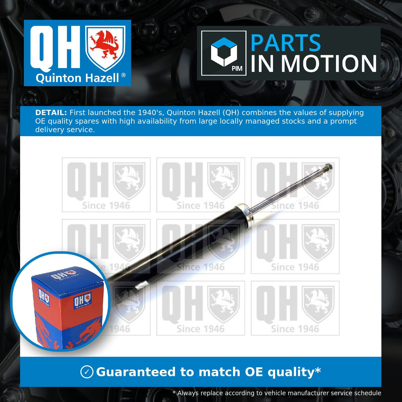 Quinton Hazell 2x Shock Absorbers (Pair) Rear QAG879509 [PM1933298]