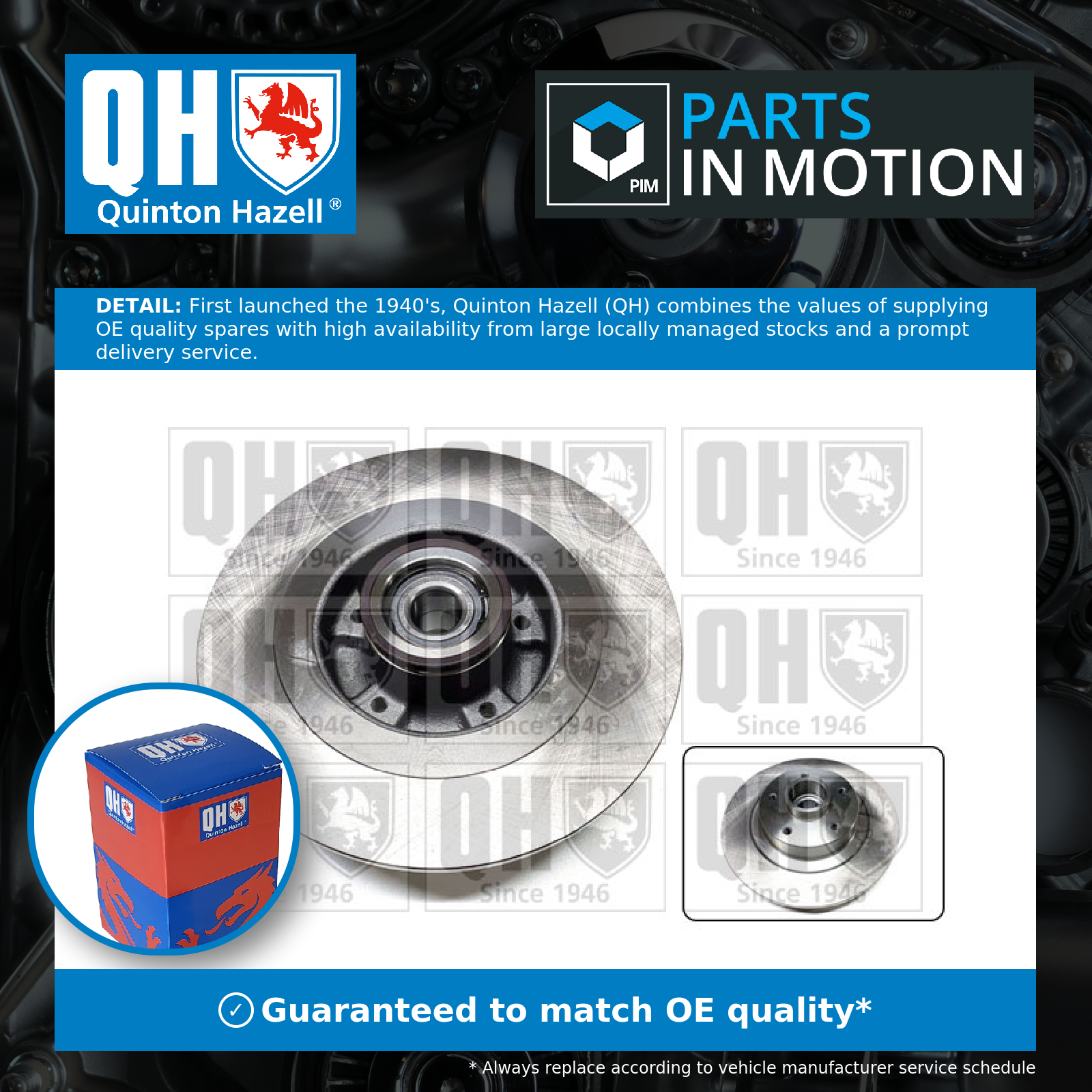 Quinton Hazell 2x Brake Discs Pair Solid Rear BDC6168 [PM1933216]