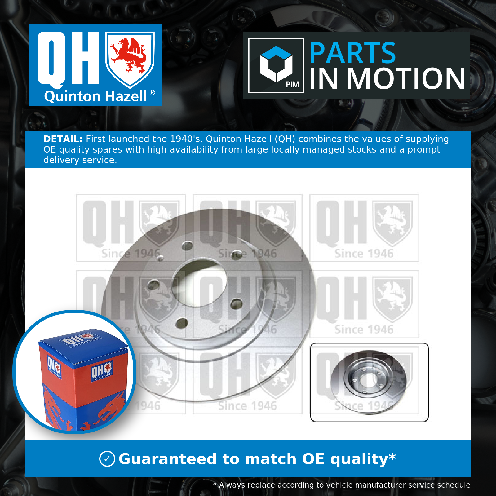 Quinton Hazell 2x Brake Discs Pair Solid Rear BDC6125 [PM1933207]