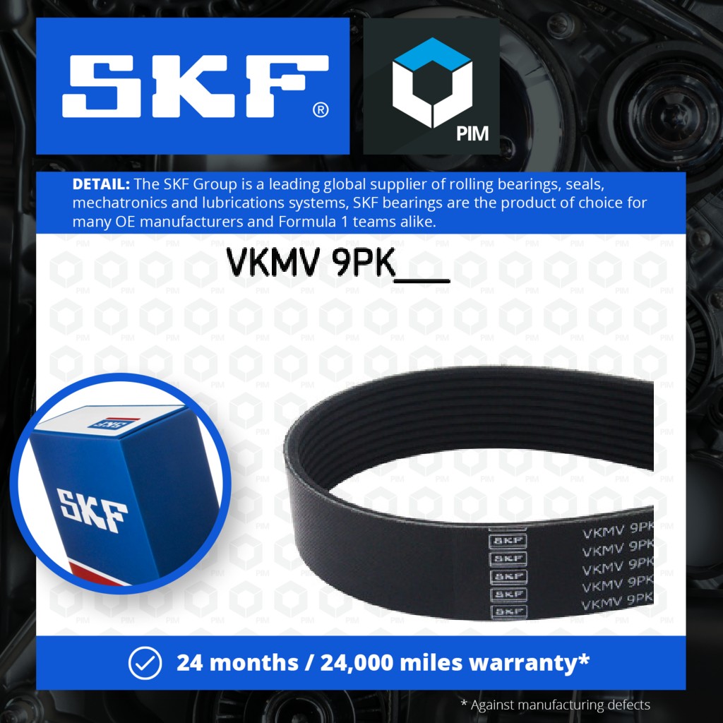 SKF 9 Rib Multi V Drive Belt VKMV9PK2250 [PM1932752]