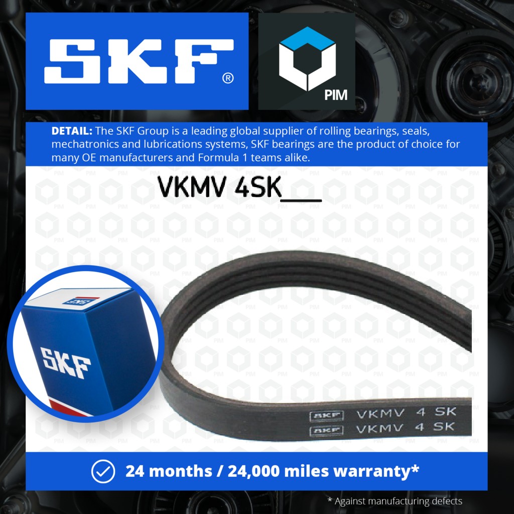 SKF 4 Rib Multi V Drive Belt VKMV4SK922 [PM388574]