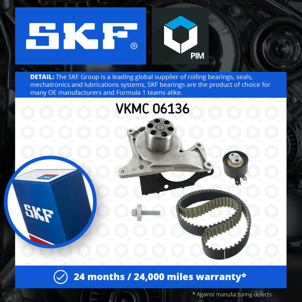 SKF Timing Belt & Water Pump Kit VKMC06136 [PM1931936]