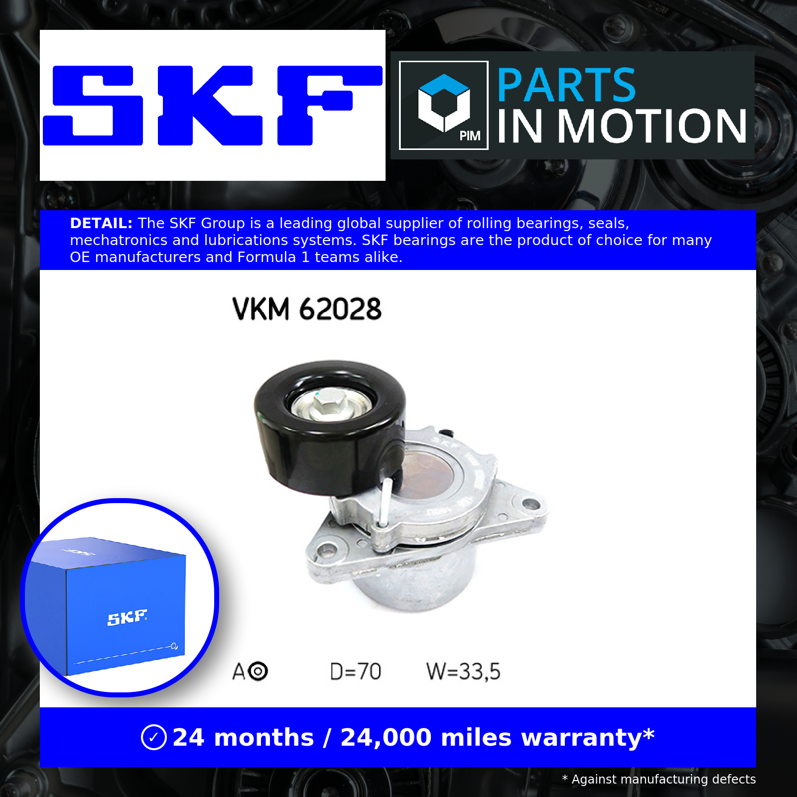 SKF Aux Belt Tensioner VKM62028 [PM1931409]