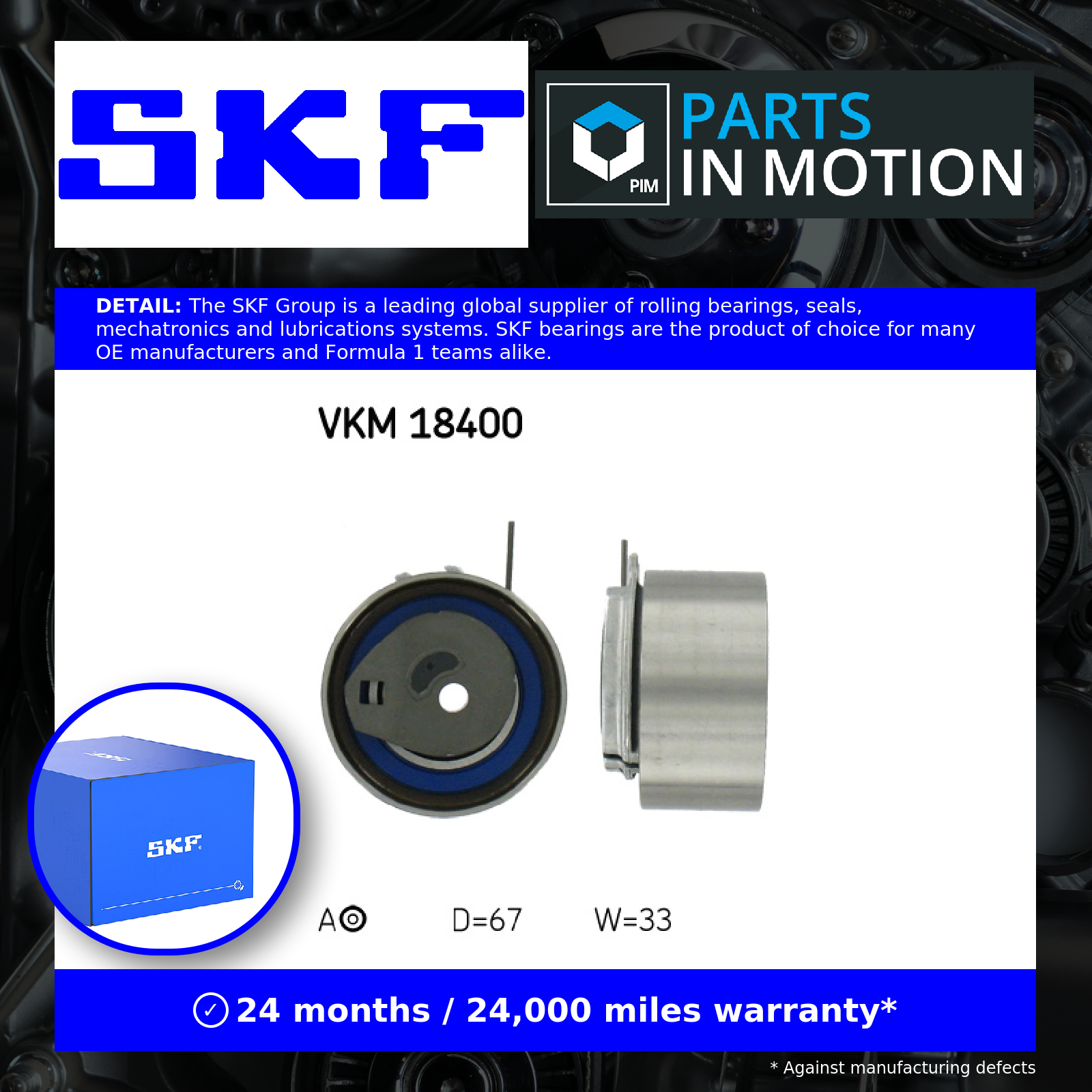 SKF Timing Belt Tensioner VKM18400 [PM1931159]
