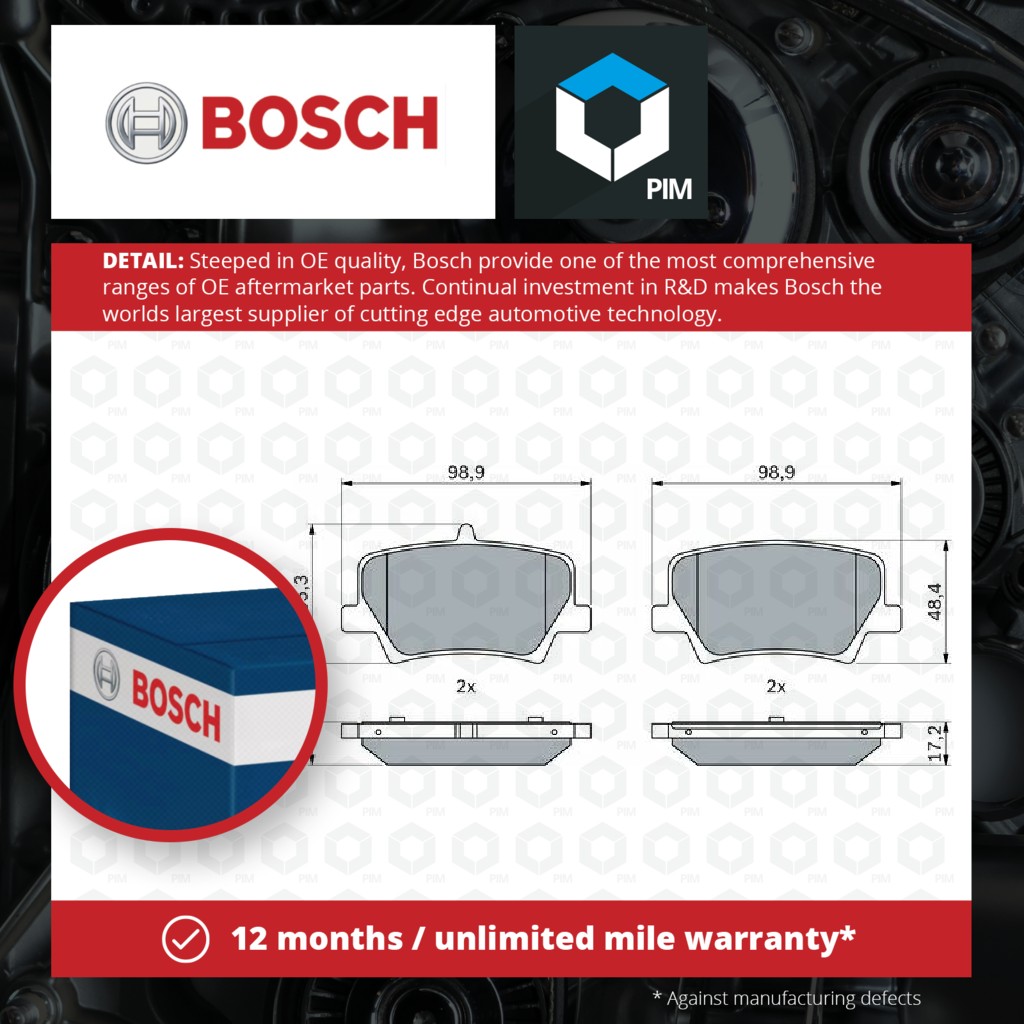Bosch Brake Pads Set Rear 0986424996 [PM1917389]