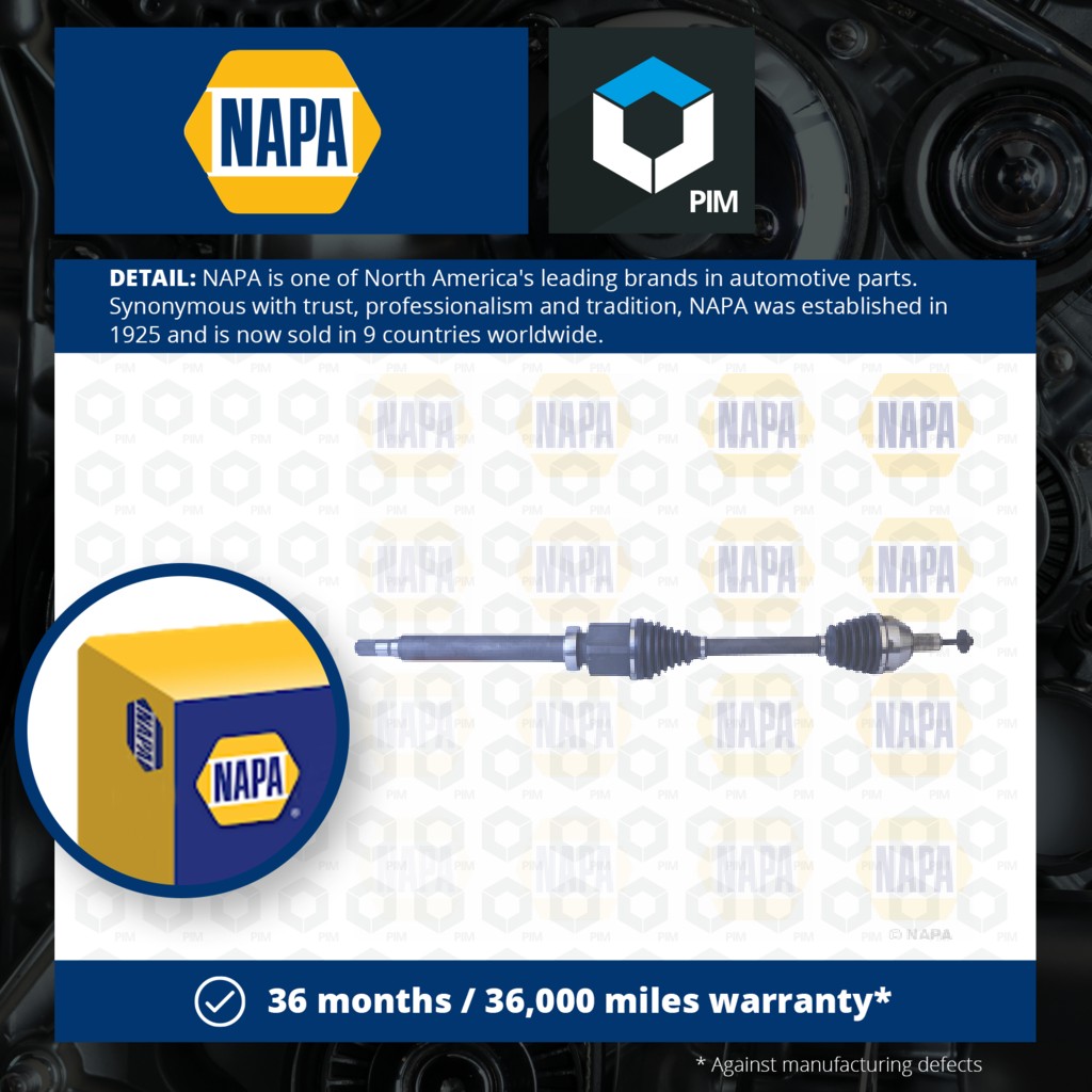 NAPA Drive Shaft Front Right NDS1065R [PM1906830]