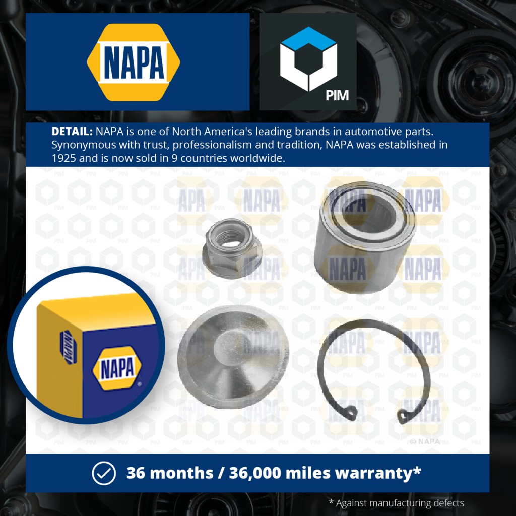 NAPA Wheel Bearing Kit Rear PWB1458 [PM1906525]