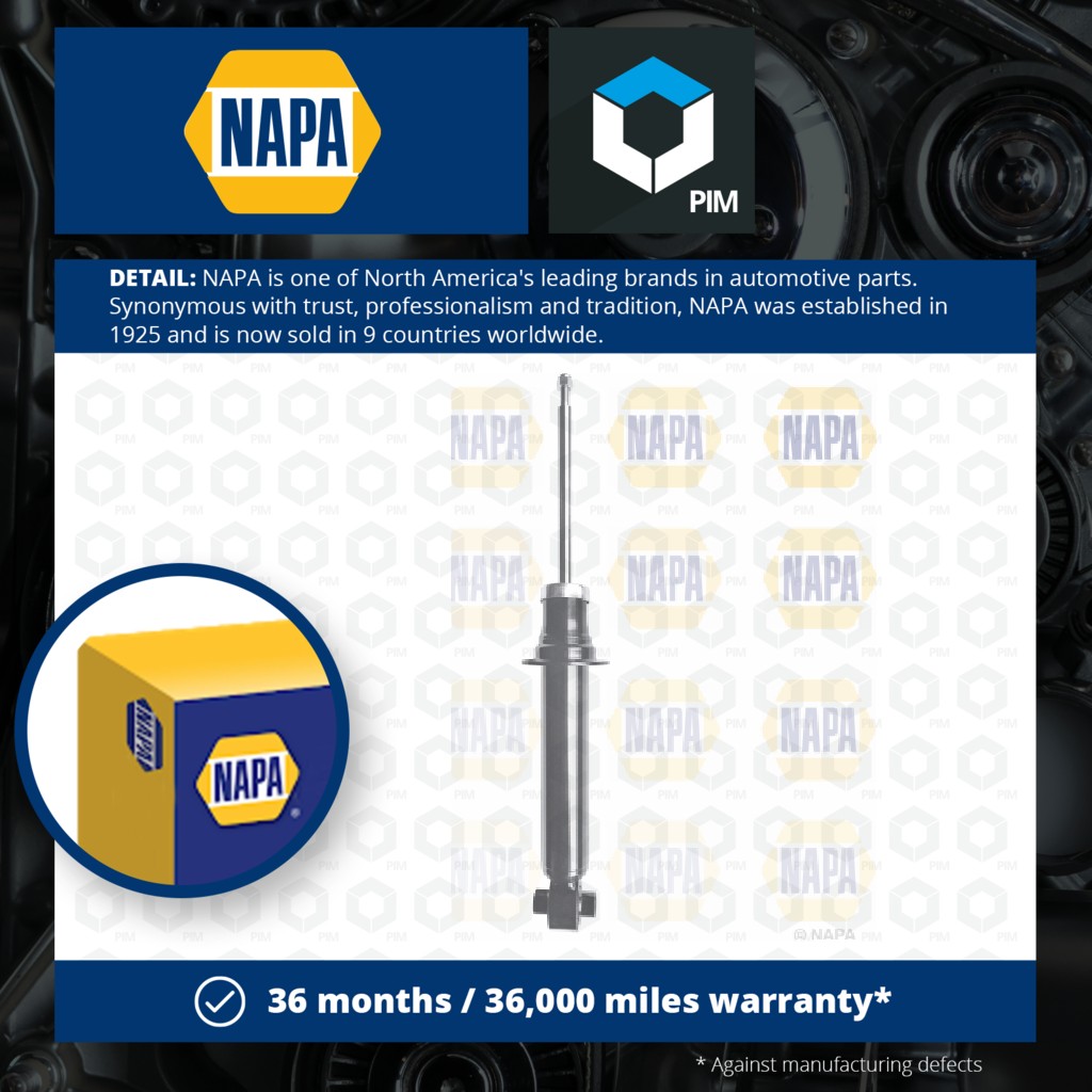 NAPA 2x Shock Absorbers (Pair) Front NSA1589 [PM1906269]