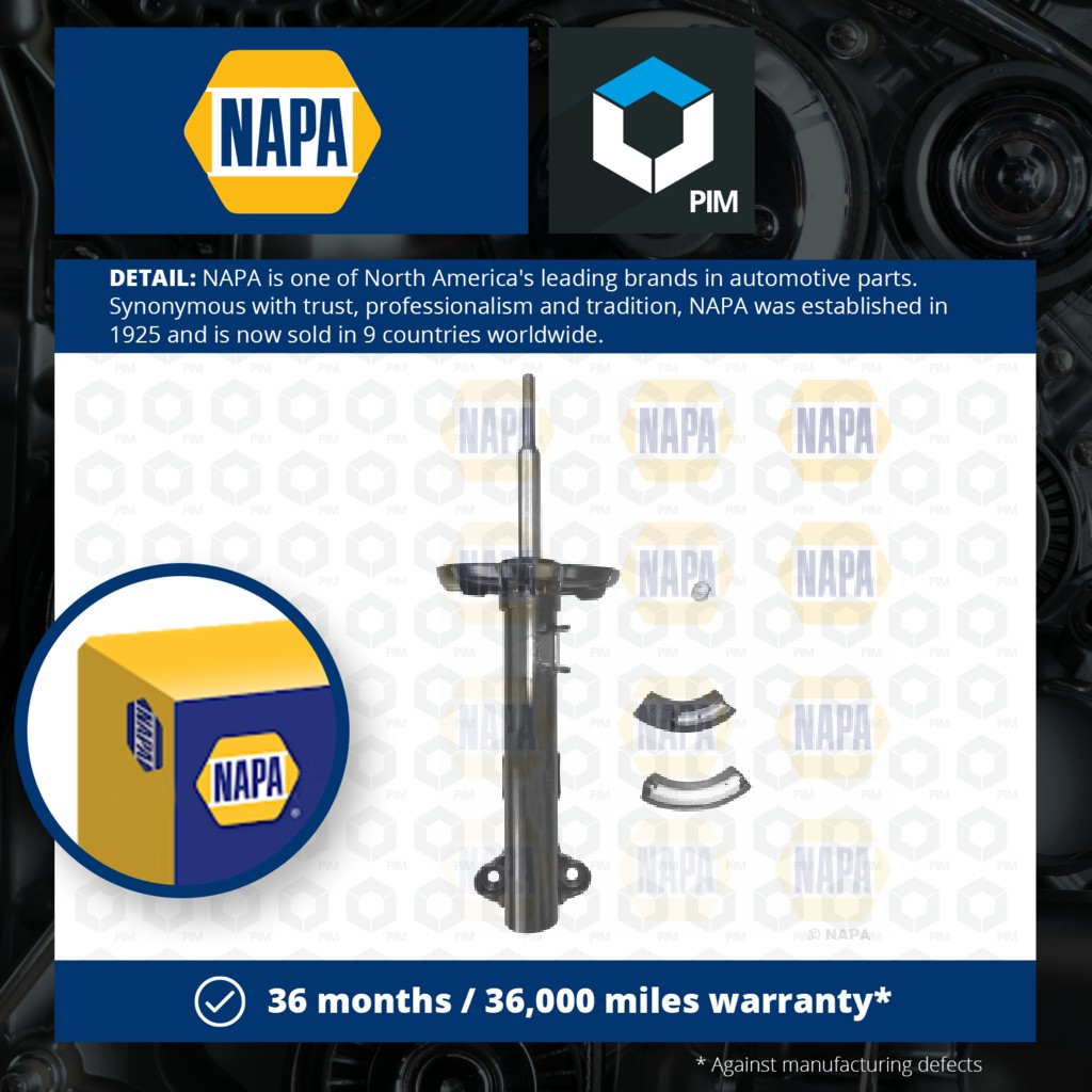 NAPA 2x Shock Absorbers (Pair) Front NSA1575 [PM1906255]