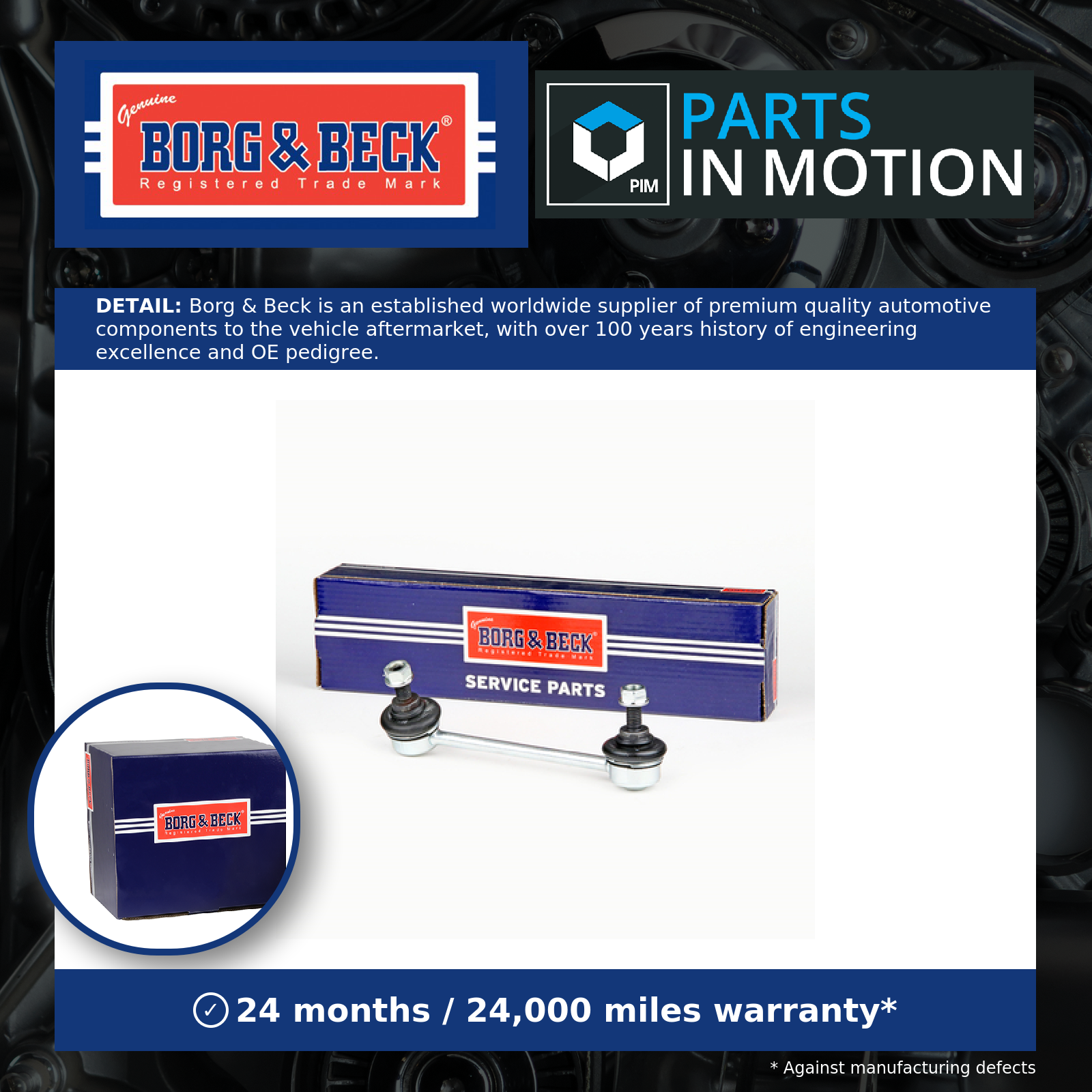 Borg & Beck Anti Roll Bar Link Rear Left BDL7609 [PM1901655]