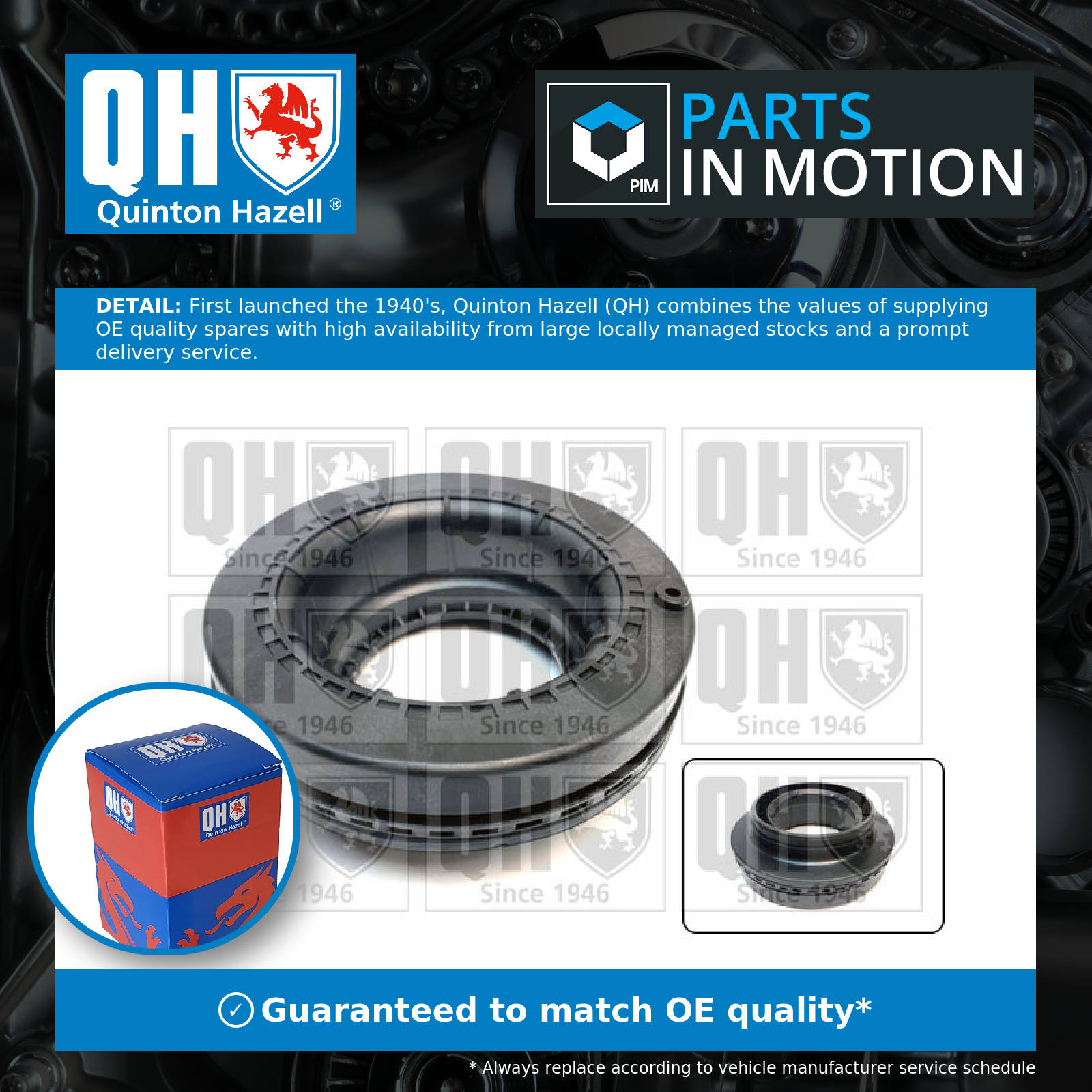 Quinton Hazell Strut Anti Friction Bearing Front QAM219 [PM1896641]