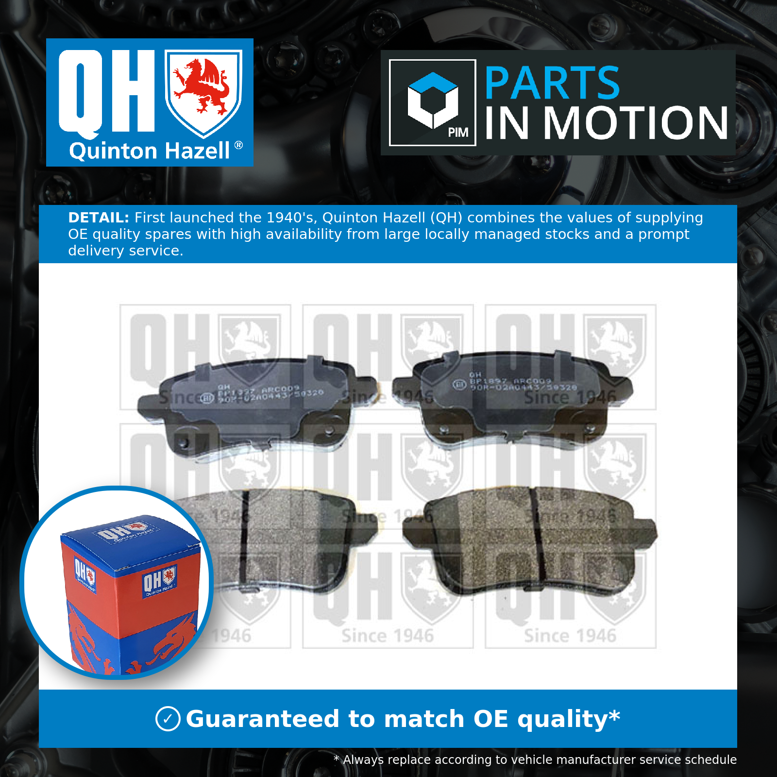 Quinton Hazell Brake Pads Set Rear BP1897 [PM1896532]