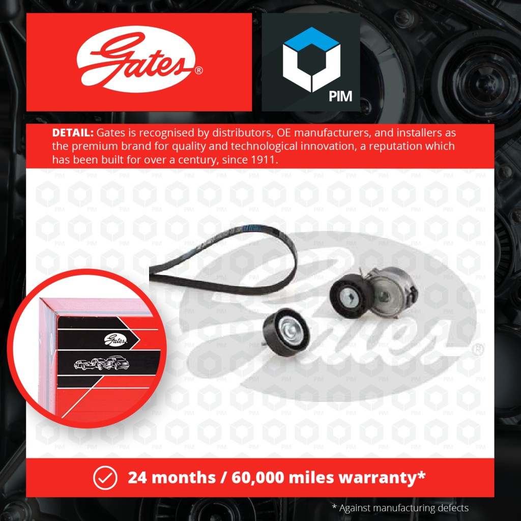 Gates Drive Belt Kit K016PK1845XS [PM1896359]